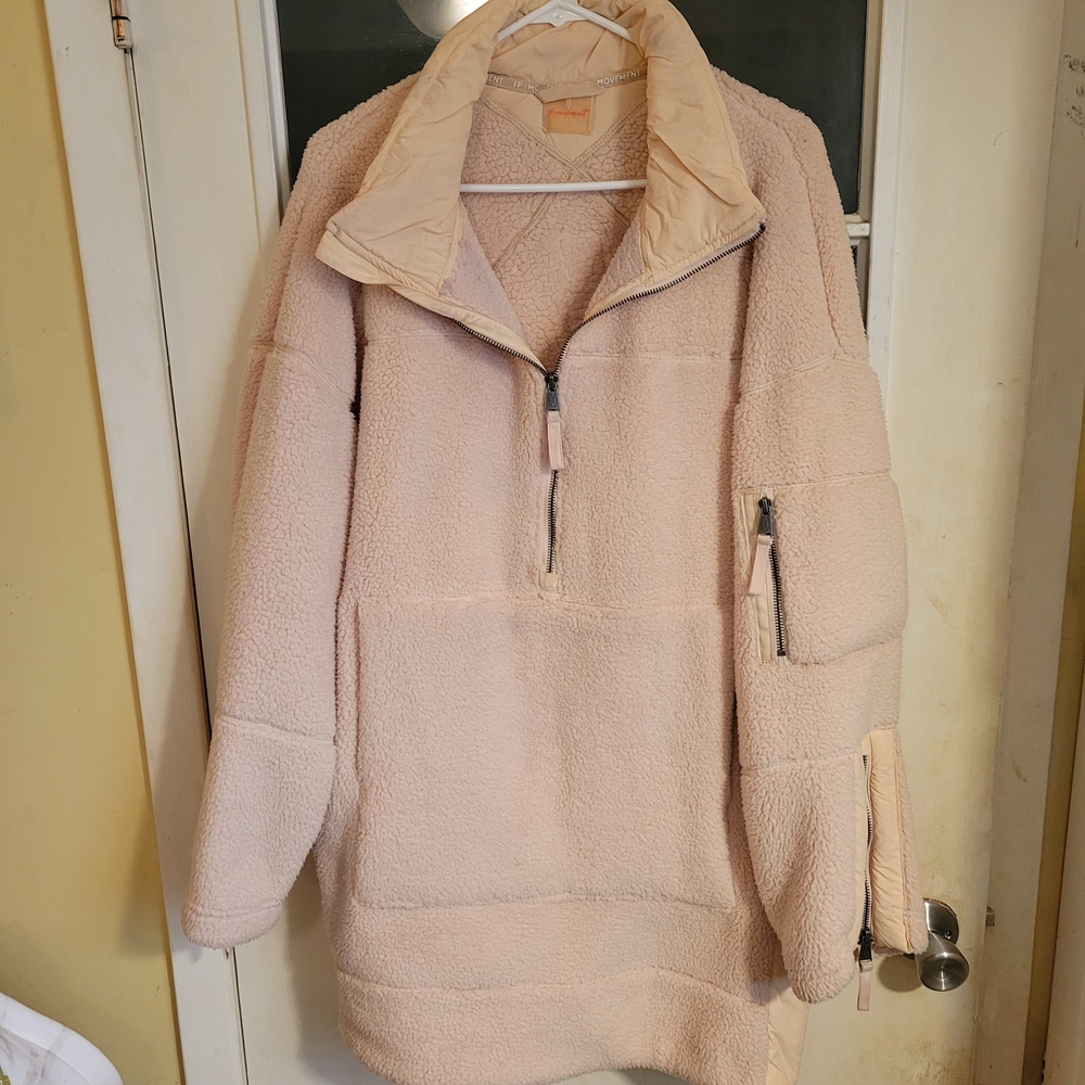 FP Movement by Free People Cream Teddy Jacket